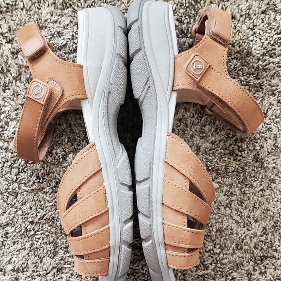 Lands End All Weather‎ Suede Walking Sandal Women’s Sz 9D Brown Adjustable Strap - Picture 6 of 14